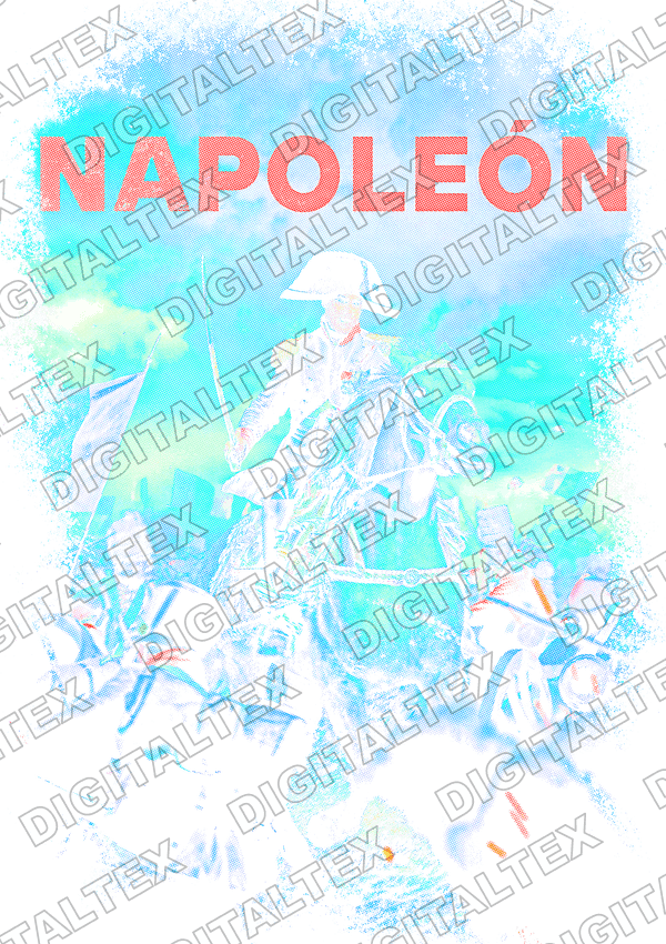 Napoleón cabalgando ilustración vintage