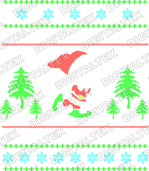 Patrón navideño árbol y muñeco pixel