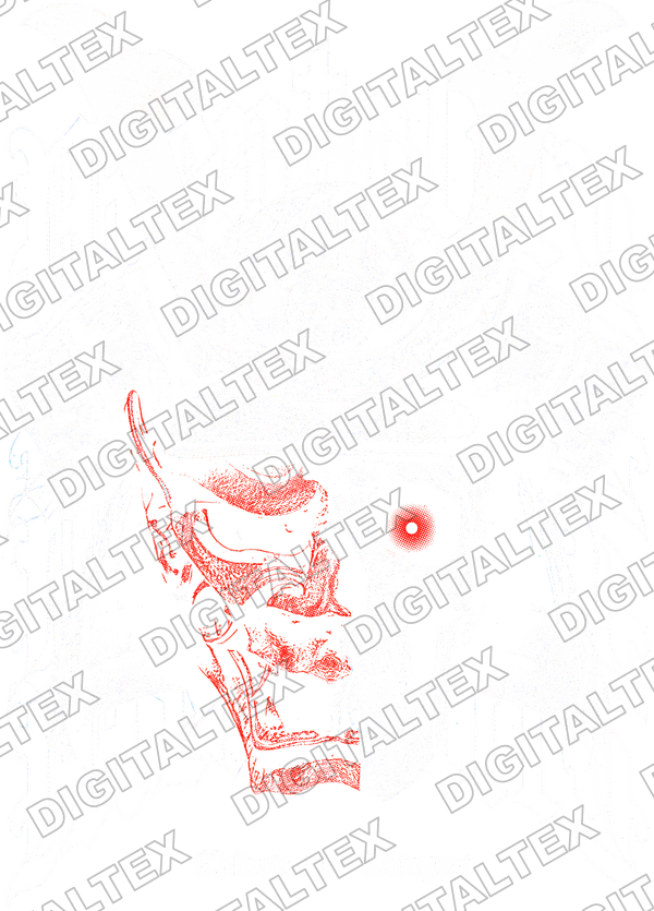 Máscara demoníaca mitad roja