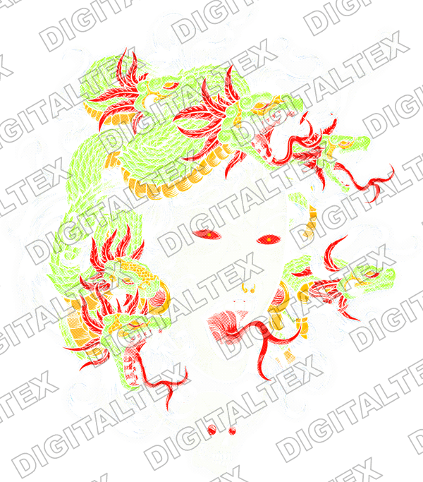 Medusa dracónica color neón