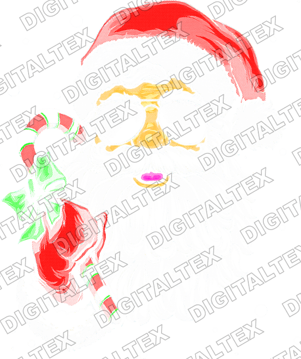 Santa Claus con bastón de caramelo
