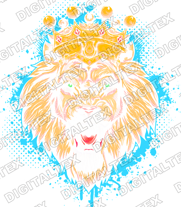 León con corona estilo stencil