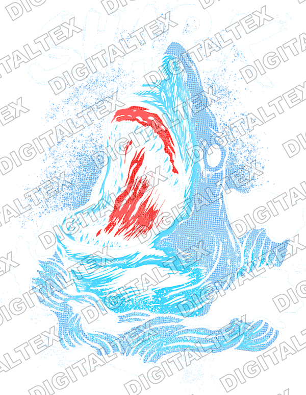 Tiburón boca abierta pop art
